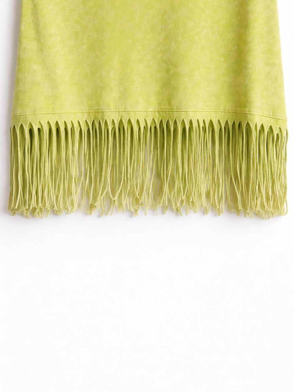 BiBi Neon Lime Fringe Tee Coachella Festival Western Boho Vibes New Size M - Picture 3 of 6